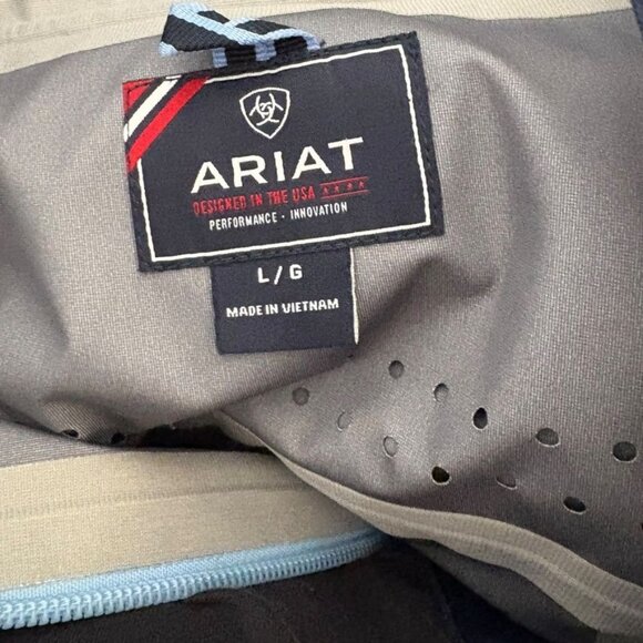 Ariat Waterproof Jacket Women's Large Riding Rain EUC Outdoor Pockets Vented - Picture 5 of 9